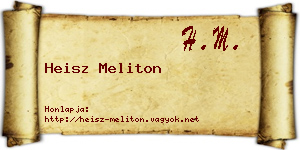 Heisz Meliton névjegykártya